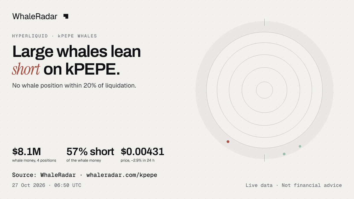 kPEPE 레이더와 24시간 가격, 기사에 바로 쓸 수 있습니다.