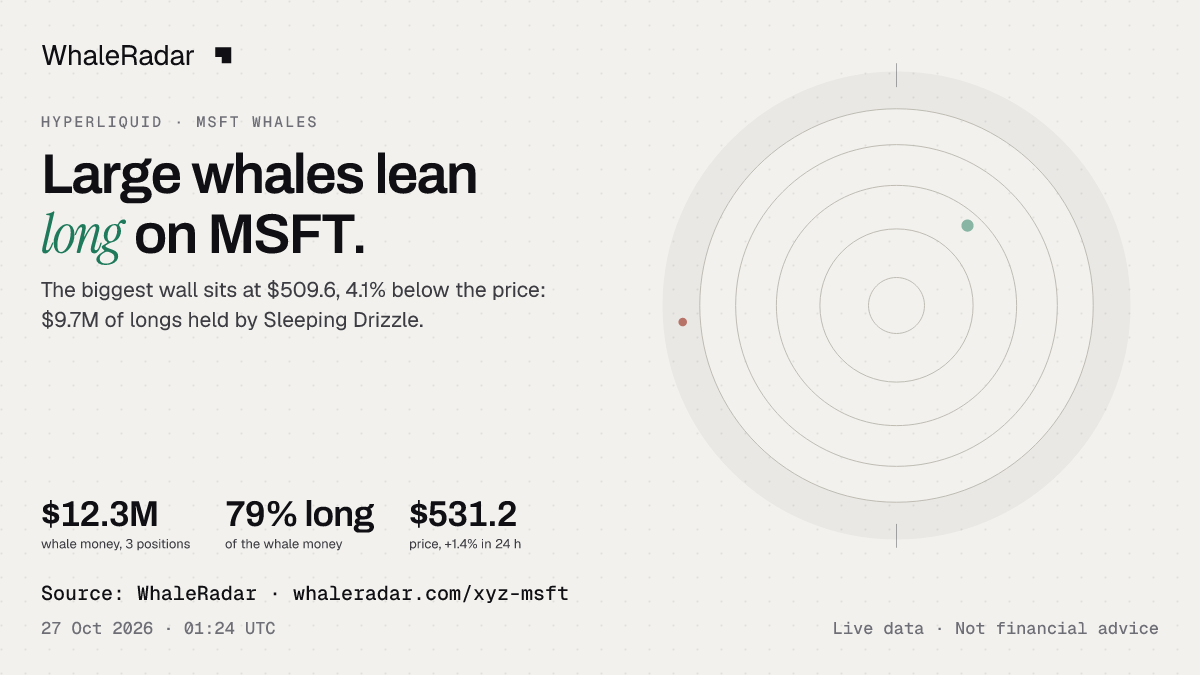 The MSFT radar with the price over 24 hours, ready for your story.