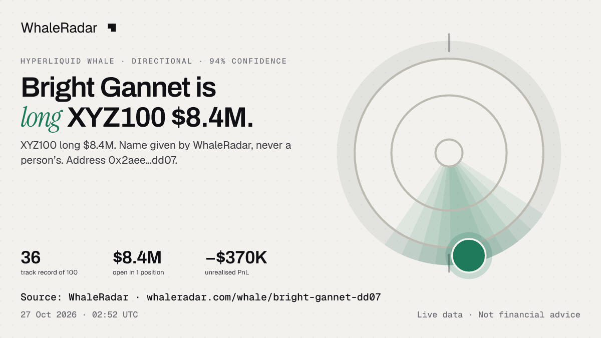 Bright Gannet: its glyph, its record and its largest positions, ready for your story.