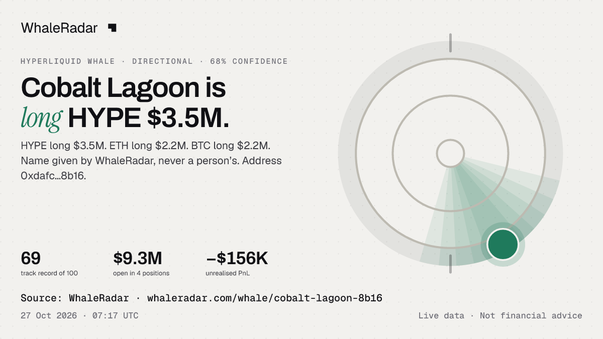 Cobalt Lagoon: 글리프, 트랙 레코드, 가장 큰 포지션, 기사에 바로 쓸 수 있습니다.