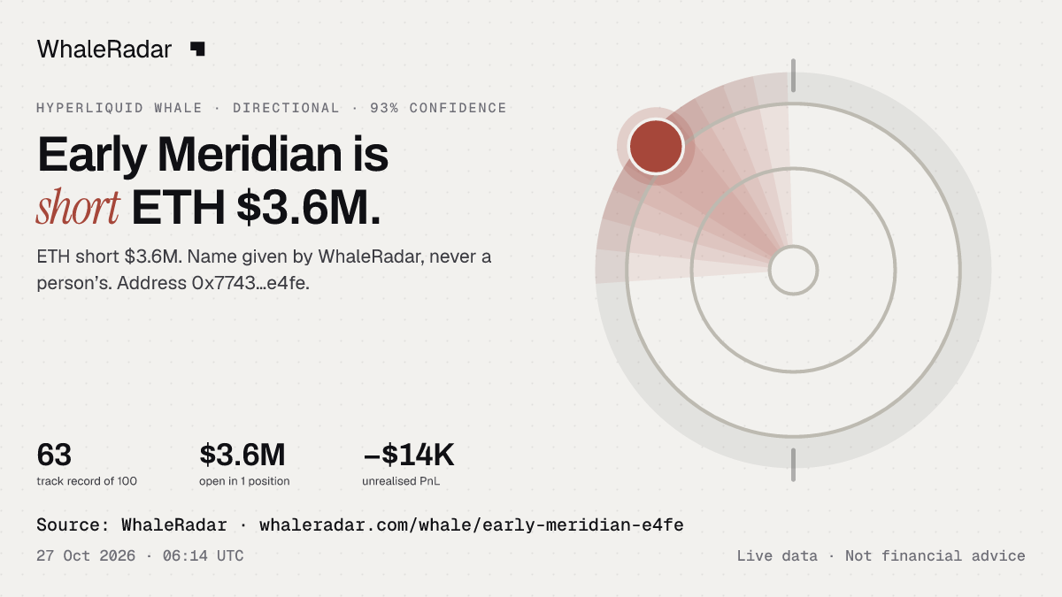 Early Meridian: 글리프, 트랙 레코드, 가장 큰 포지션, 기사에 바로 쓸 수 있습니다.