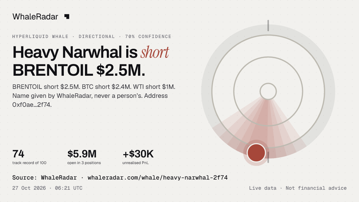 Heavy Narwhal: 글리프, 트랙 레코드, 가장 큰 포지션, 기사에 바로 쓸 수 있습니다.