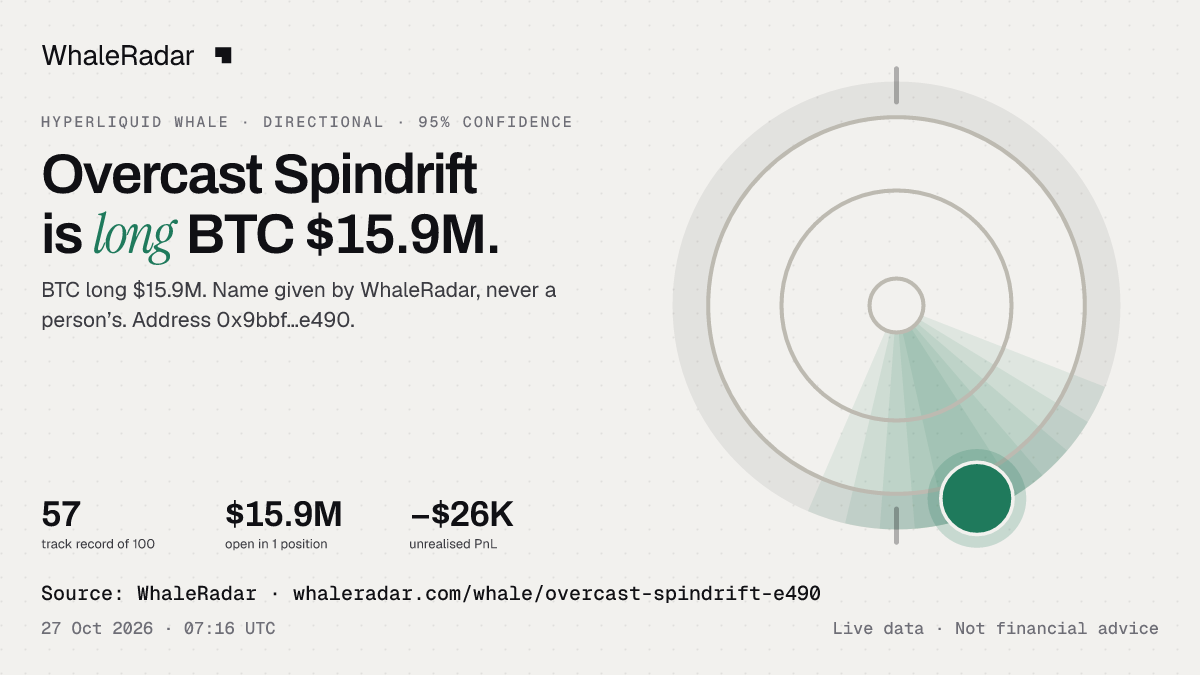 Overcast Spindrift: 글리프, 트랙 레코드, 가장 큰 포지션, 기사에 바로 쓸 수 있습니다.