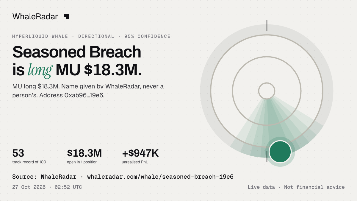 Seasoned Breach: its glyph, its record and its largest positions, ready for your story.