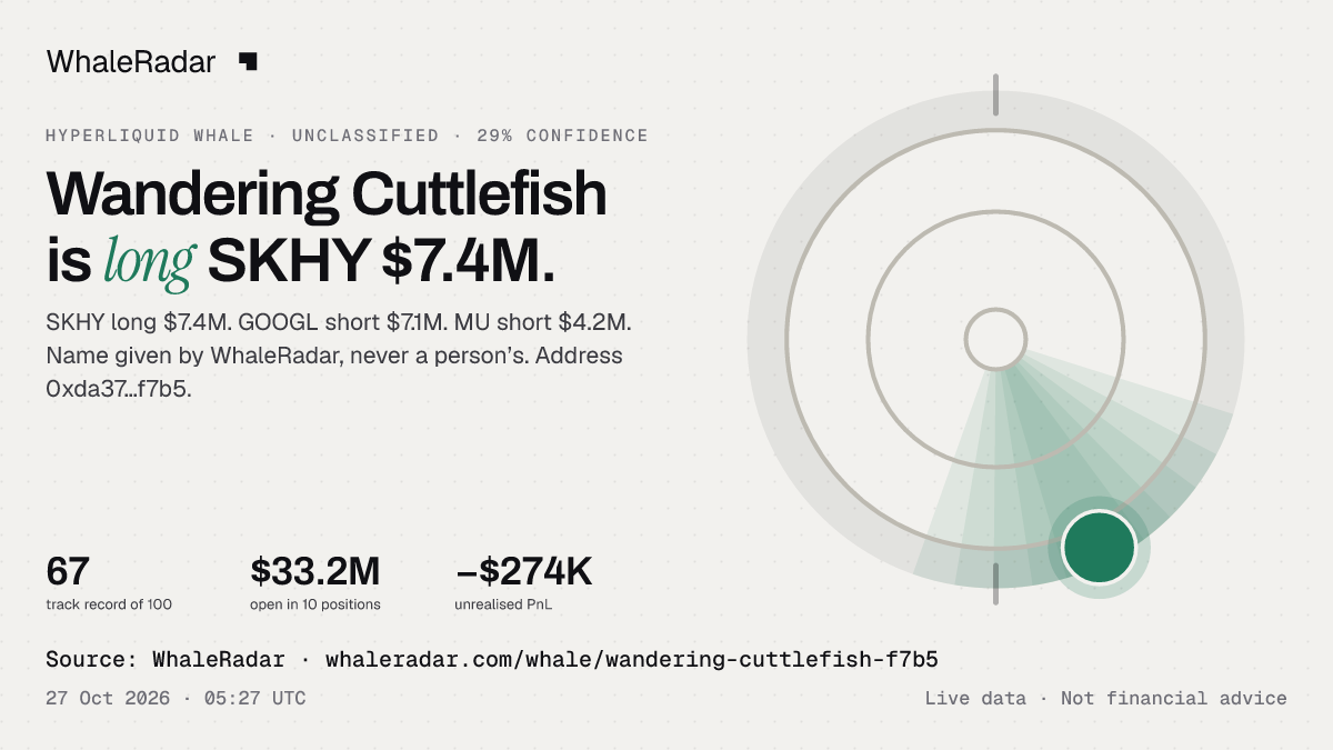 Wandering Cuttlefish: 글리프, 트랙 레코드, 가장 큰 포지션, 기사에 바로 쓸 수 있습니다.