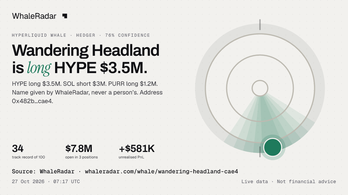 Wandering Headland: 글리프, 트랙 레코드, 가장 큰 포지션, 기사에 바로 쓸 수 있습니다.