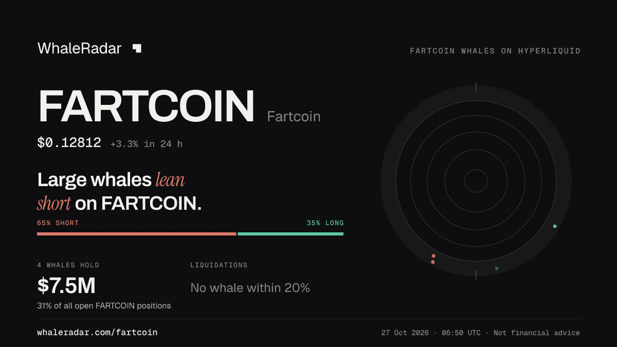 FARTCOIN 공유 카드: 대형 고래, FARTCOIN 숏 우세.