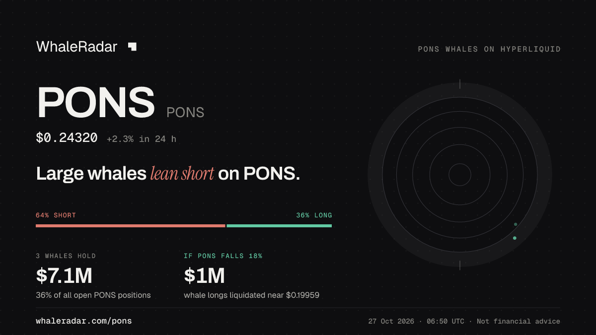 PONS 공유 카드: 대형 고래, PONS 숏 우세.