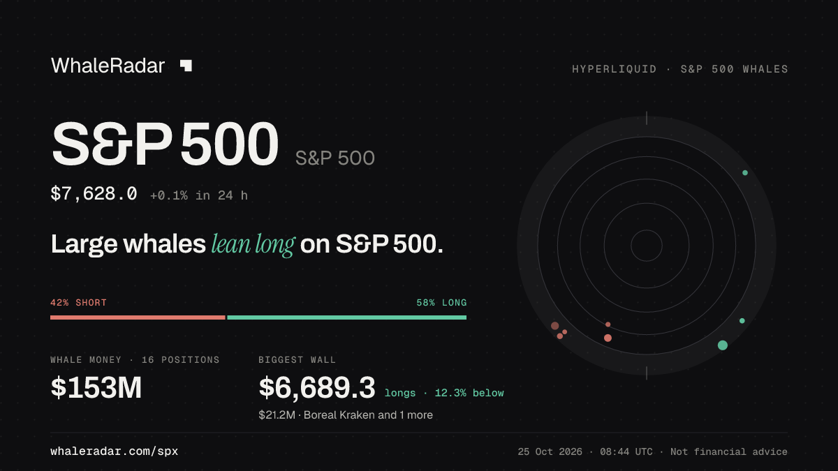 S&P 500 分享卡片:大户整体偏多 S&P 500。