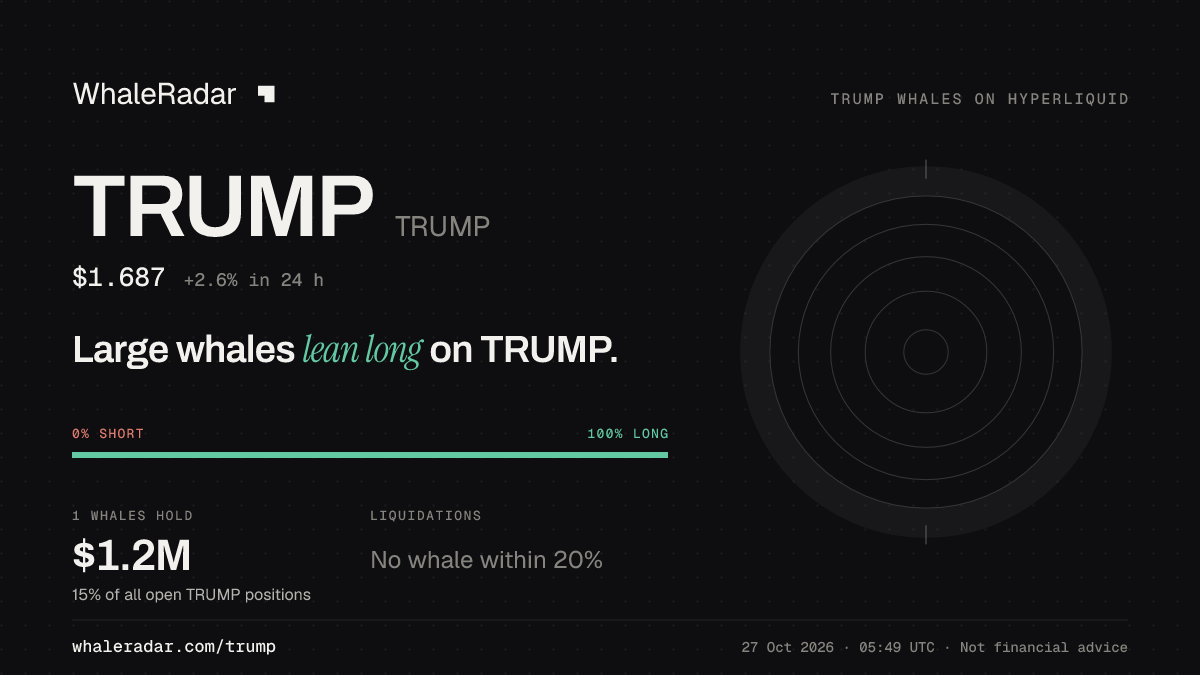 TRUMP 공유 카드: 대형 고래, TRUMP 롱 우세.