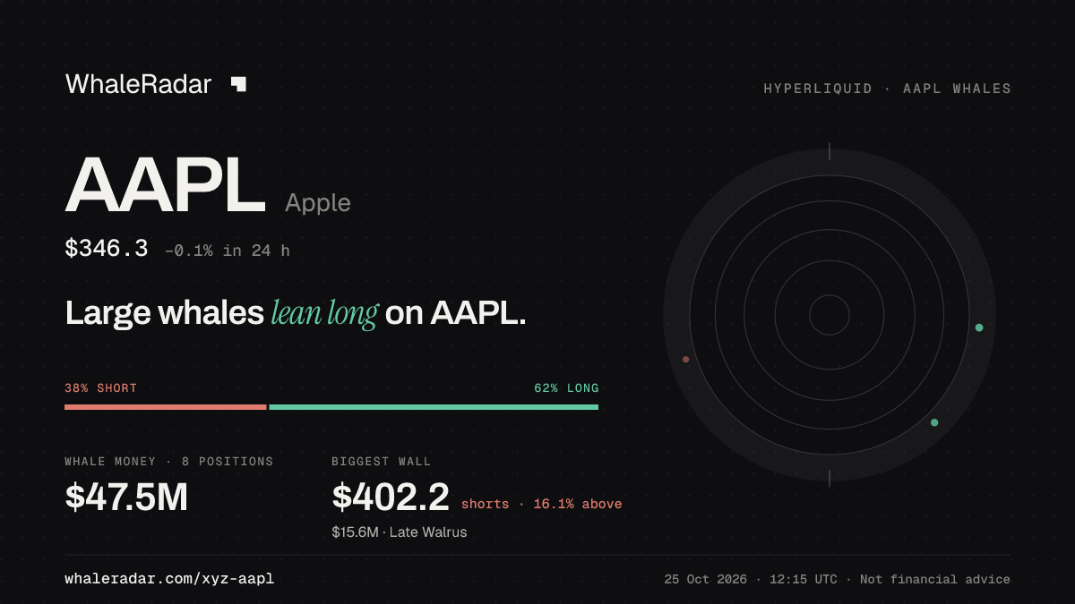 AAPL 分享卡片:大户整体偏多 AAPL。