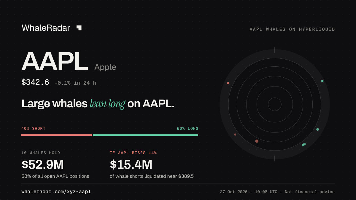 AAPL 分享卡片:大户整体偏多 AAPL。