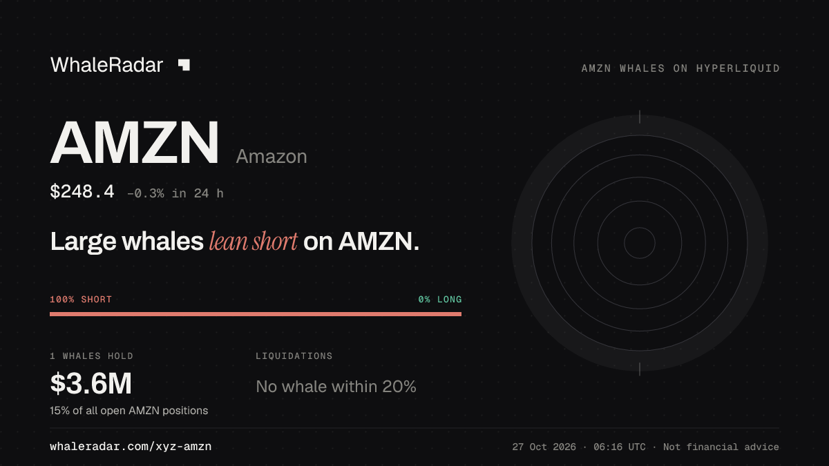 AMZN 공유 카드: 대형 고래, AMZN 숏 우세.