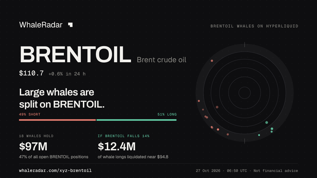 BRENTOIL 공유 카드: 대형 고래, BRENTOIL 롱·숏 팽팽.
