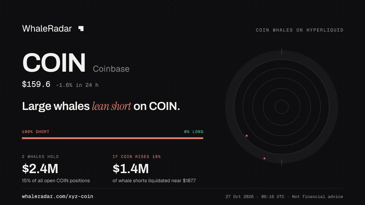 COIN 공유 카드: 대형 고래, COIN 숏 우세.