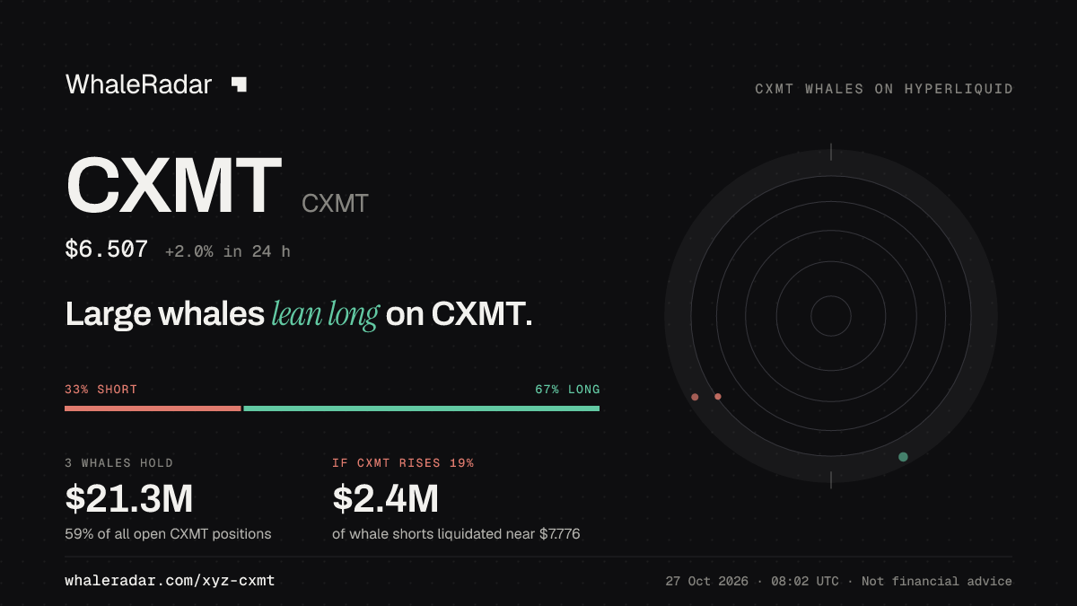 Share card for CXMT: Large whales lean long on CXMT.