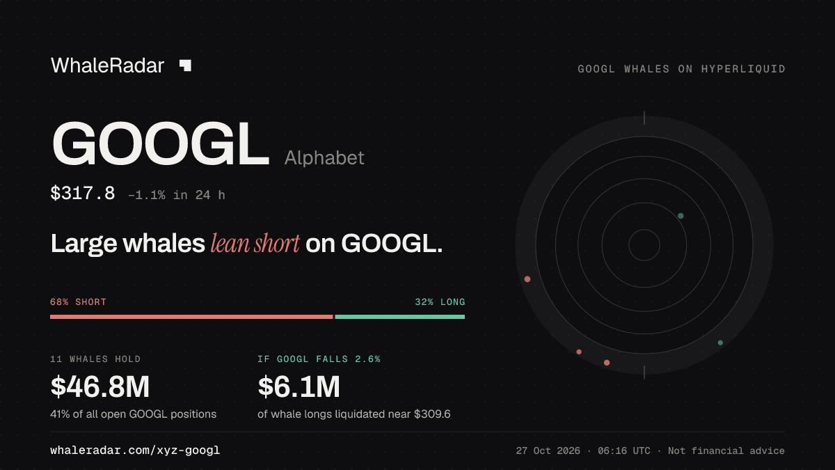 GOOGL 공유 카드: 대형 고래, GOOGL 숏 우세.