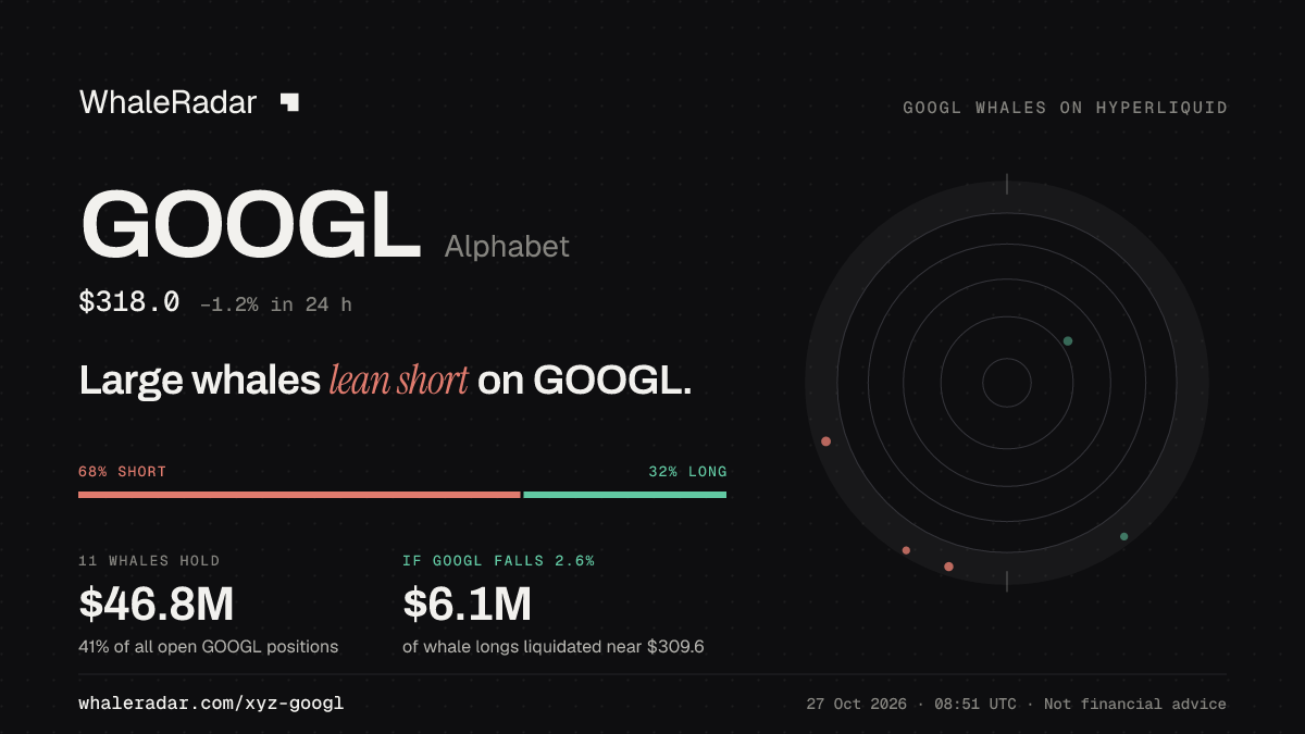GOOGL 공유 카드: 대형 고래, GOOGL 숏 우세.