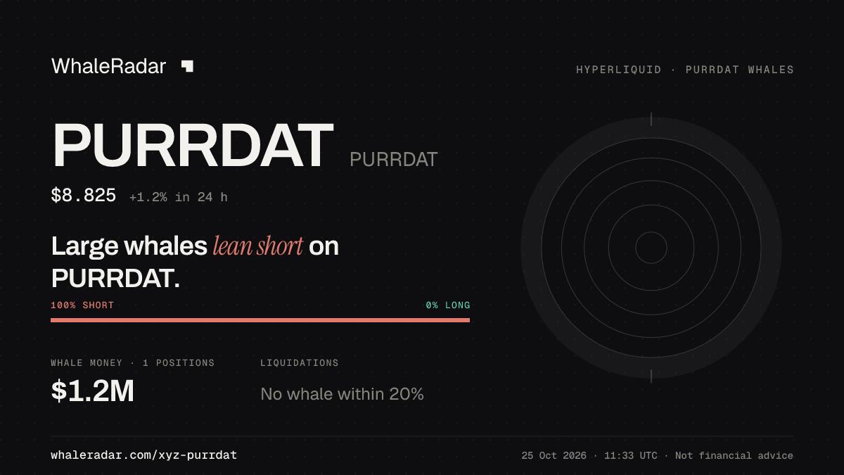 PURRDAT 分享卡片:大户整体偏空 PURRDAT。