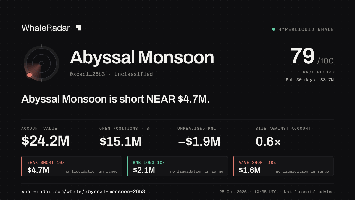 Share card for Abyssal Monsoon: Abyssal Monsoon is short NEAR $4.7M.