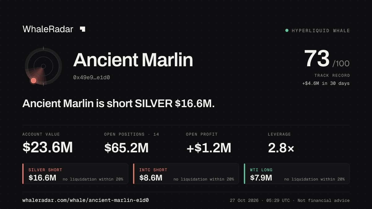 Ancient Marlin 공유 카드: Ancient Marlin: SILVER 숏 1,671만 달러.