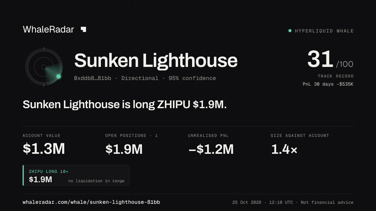 Share card for Sunken Lighthouse: Sunken Lighthouse is long ZHIPU $1.9M.
